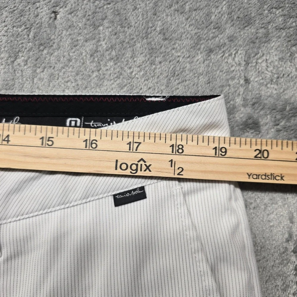 Travis Mathew Golf Pants Mens 38x34 White Micro Stripe Performance Stretch